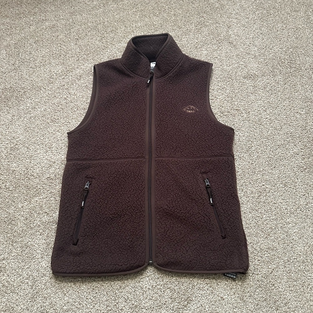 TNA Dark Brown Fleece Vest